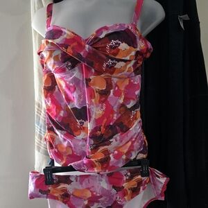 Vibrant Floral Swimsuit Set